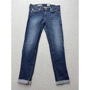 AG Adriano Goldschmied Jeans Womens 28 Blue The Stilt Roll-Up Cigarette Mid Rise